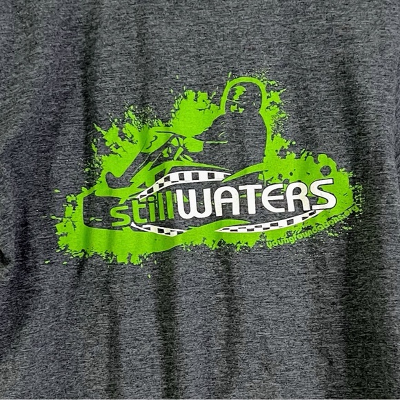 Still Waters Gray T-Shirt with Green Logo Size Small - Picture 4 of 5